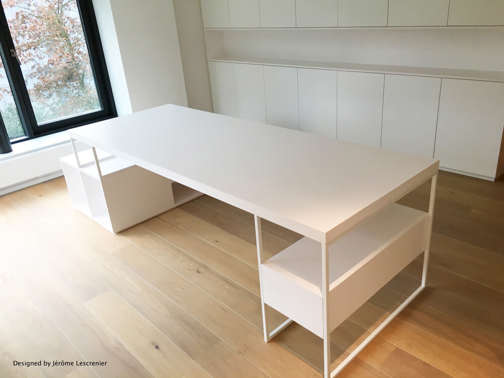 bureau blanc sur mesure